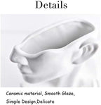 Ceramics Statue Flower Vase Face Pots Bust Head Shaped for Birthday Gifts Home Office Decoration (White) | Greek Sculpture Style, Home Office Decoration, Statue Design