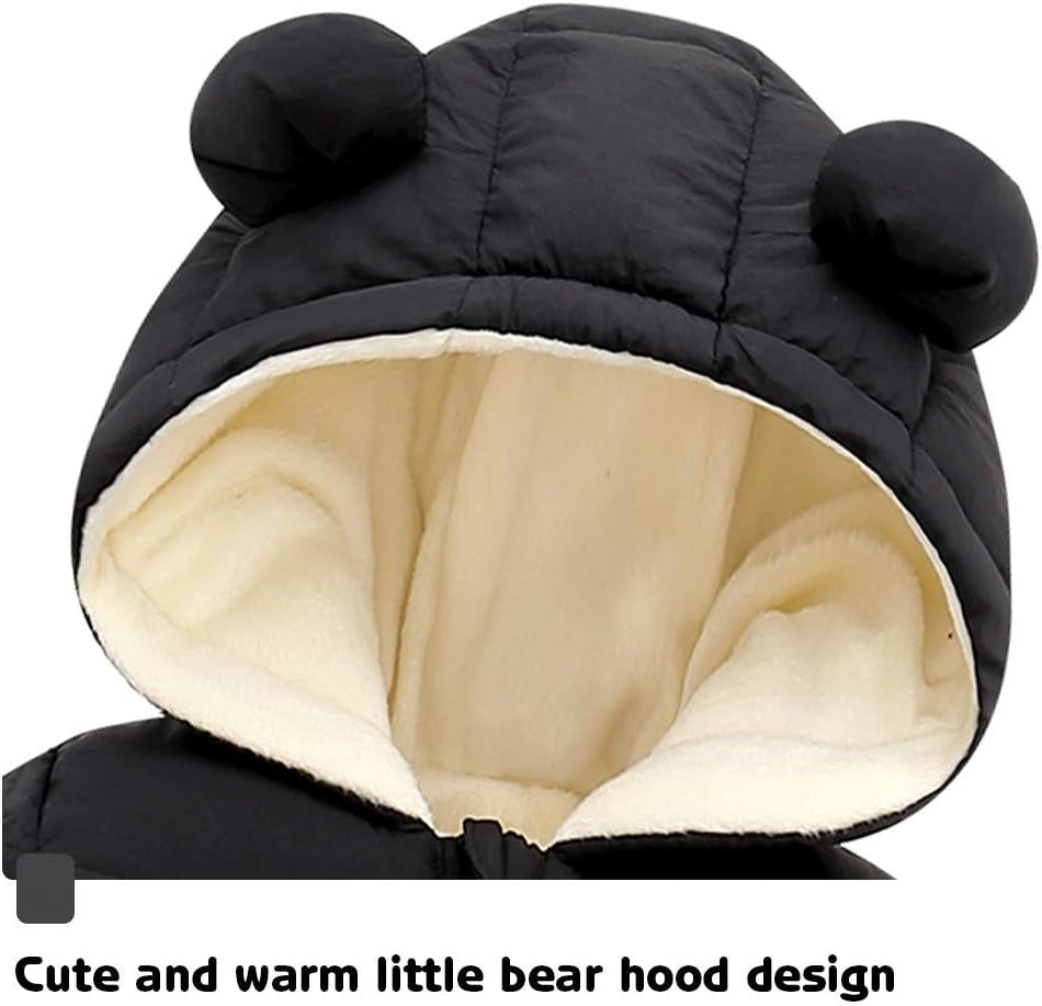 Baby Boy Snowsuit Newborn Girl Winter Coat Toddler Jacket Clothes | Unisex Boys Girls Items Hoodie Toddler Fleece Snow Suits for Infant Jumpsuit Warm Outfits 0-6M, 6-12M, 12-18M,18-24M Options