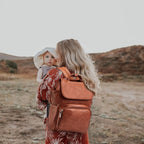 Leather Diaper Bag Backpack with Changing Mat | Travel Backpack Waterproof & Insulated Large Nappy Bag Stroller Straps, 13.8X8X18 Inch (Pack of 1), Travel Backpacks