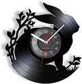 Wall Clock Rabbit Wall Clock Vinyl Record Animal Wall Clock Rabbit Modern Design Silent Black Quartz Clock Hanging Clock for Kids Room Nursery