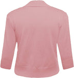 Women'S 3/4 Sleeve Cropped Cardigan Sweater Jacket Short Shrugs for Dresses | Open Front Short Sleeve Shrugs Bolero Shrug Lightweigt Cardigan Sweaters for Women