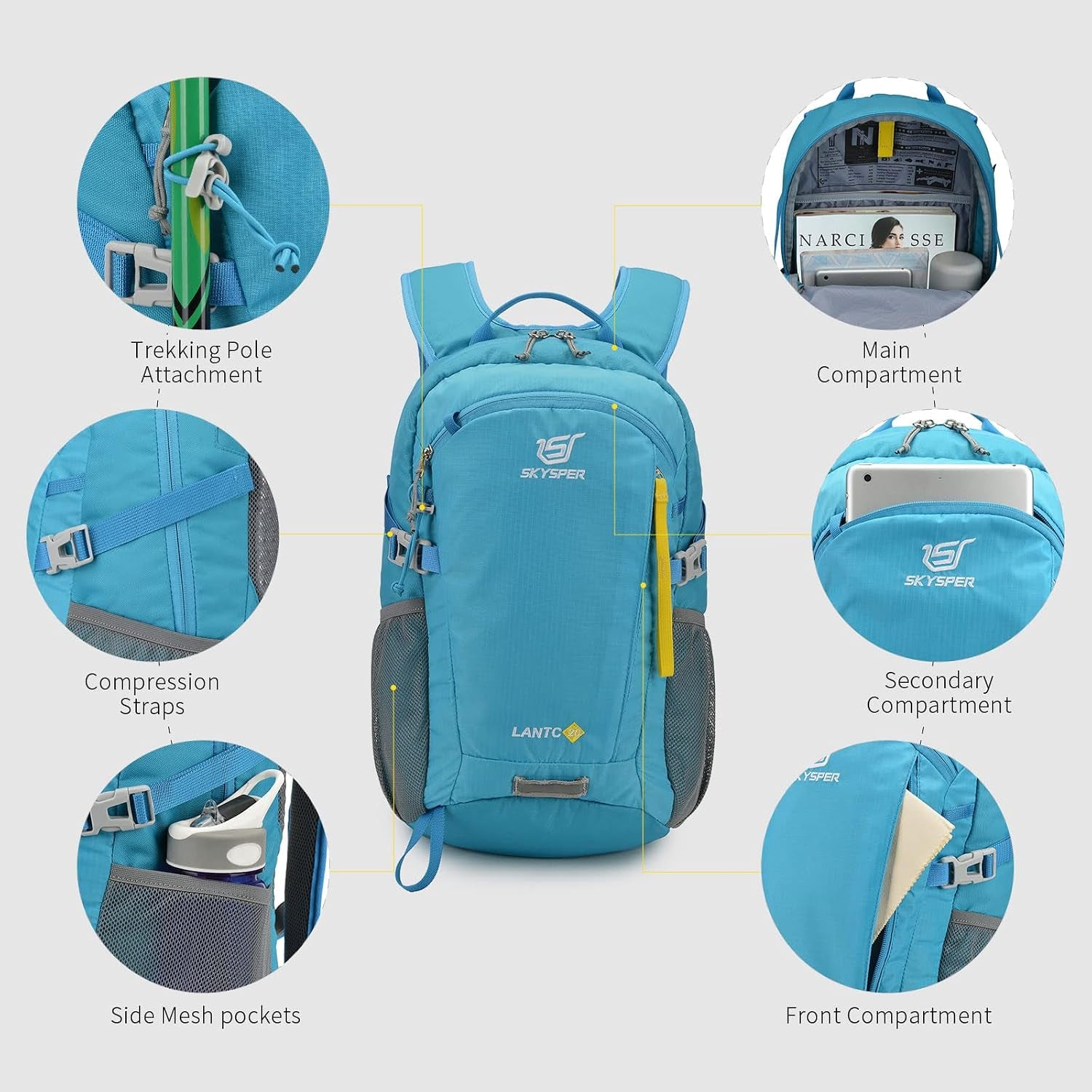 Small Hiking Backpack, 20L Lightweight Travel Backpacks Hiking Daypack for Women Men
