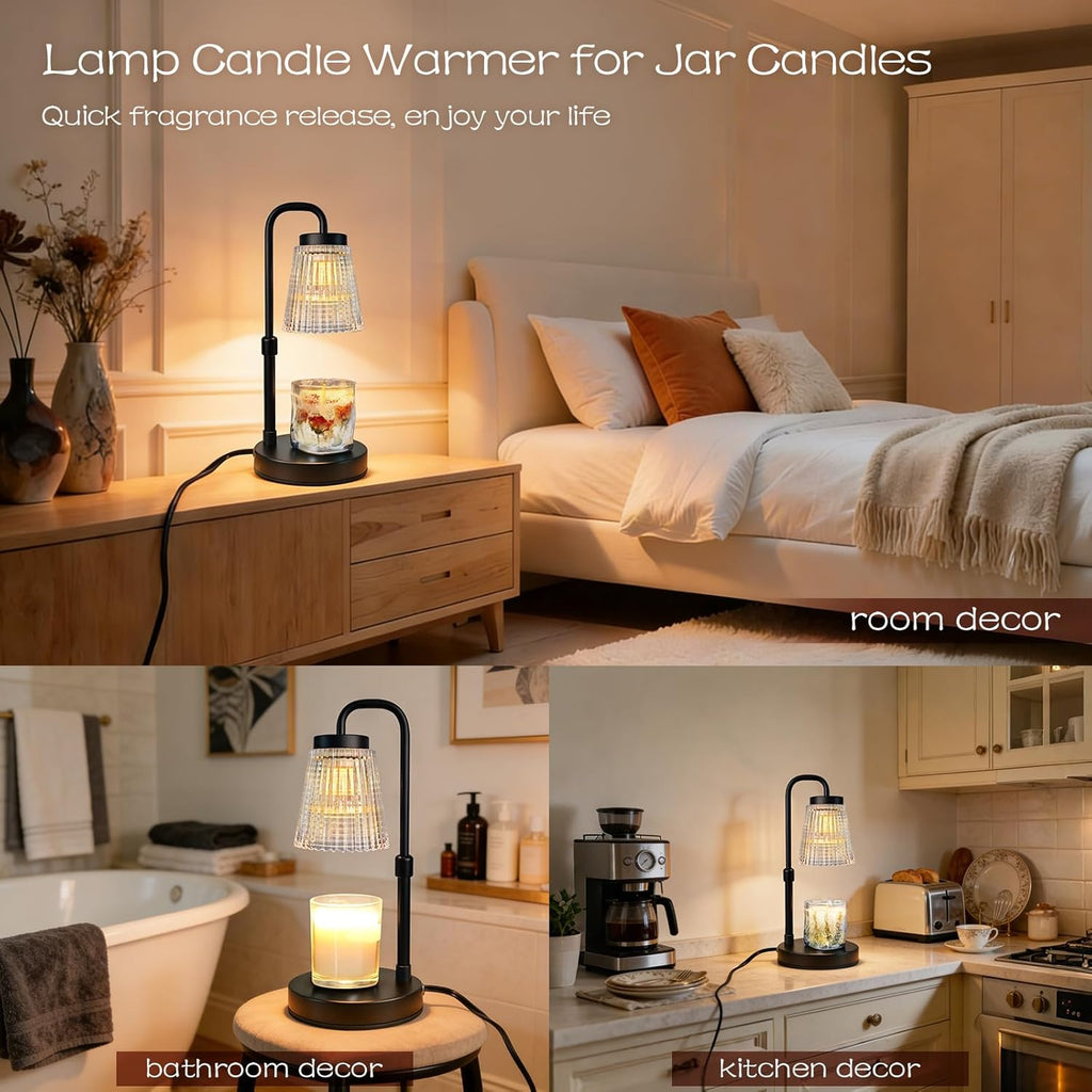 Candle Warmer Lamp with Timer: Mothers Day Gifts, Birthday Gifts for Women, House Warming Gifts New Home Decor – Height Adjustable Candle Lamp - with 2 Bulbs