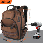 -70Pockets HVAC Backpack, Hard-Bottom Tool Backpack Electrician | Heavy Duty Backpacks for Tools, Back Pack Tool Bags for Men, Waterproof Tool Backpack Hard Bottom, Field Backpack Toolbag