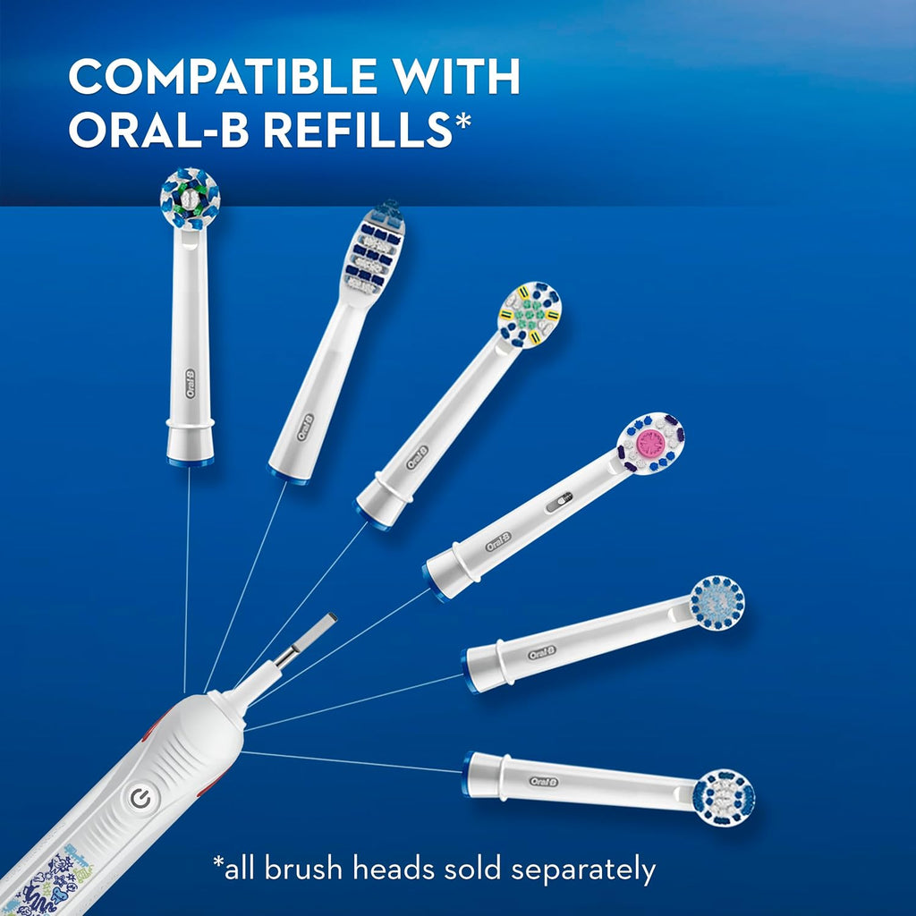 Kids Electric Toothbrush with Coaching Pressure Sensor and Timer, Rechargeable Toothbrush with Brush Head, Sparkle & Shine