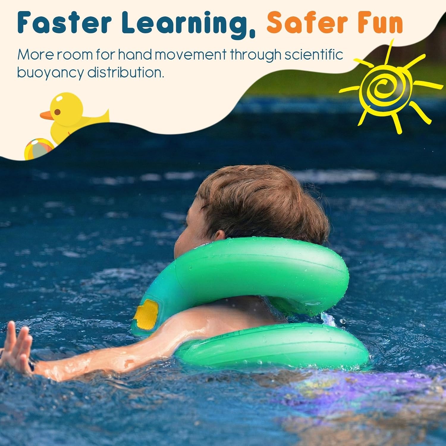 Kids Swim Vest for 3-6/7-14 Yrs,Inflatable Floaties,Swim Aid | 33-50/50-88 Lbs Fit|Dual Air Chambers|Adjustable Buckle|Pool & Beach Use|Learn-To-Swim Aid