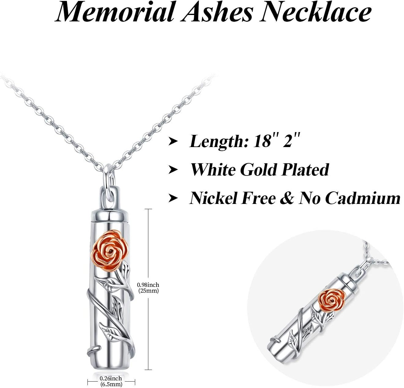 Cremation Jewelry Sterling Silver Sunflower/Rose/Daisy Flower Urn Necklace for Ashes Memorial Keepsake Jewelry for Women