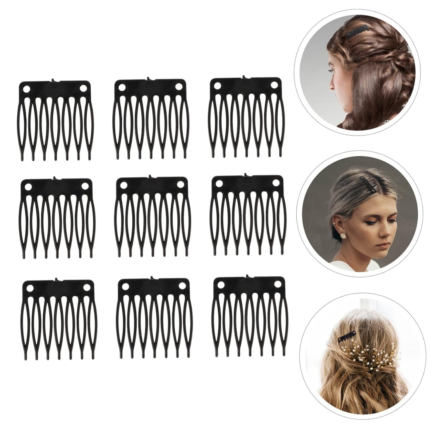 Wig Net Cap Clip Comb Plastic Hair Clips for Wigs 7-Tooth Secure Fixing Accessories with Wig Caps Clips for Comfortable Styling