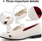 Men'S Fashion Classic Microfiber PU Leather Loafers and Weeding Dress Shoes for Men