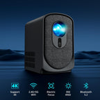 Wireless Mini Projector with Wifi and Bluetooth 5G, Portable Projector Support 4K Movie Video Projection, Electric Focus 350ANSI Phone Projector Home and Outdoor Cinema with HDMI Cable
