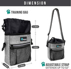 Dog Treat Pouch, Pet Treat Pouch for Training, Dog Walking Bag Holder for Kibbles, Pet Food Toy, Dog Trainer Essentials Supplies, Poop Bag Dispenser, 3 Ways to Wear (Heather Gray)