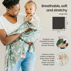 Swaddle Blankets for Newborns | Soft Stretchy Receiving Blankets for Boys and Girls | Large 46 X 46 Inch Baby Blankets | Lightweight and Breathable Swaddles | Sonny