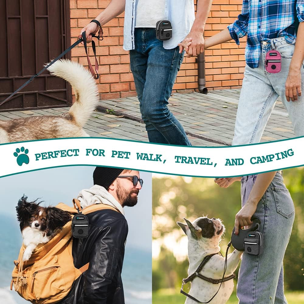 Dog Poop Bag Holder for Leash, Waste Bag Dispenser Pet Pouch, Charcoal
