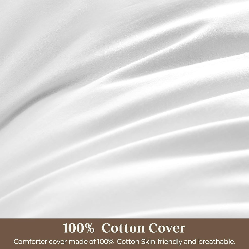 Goose down Feather Pillows, Soft Bed Pillows Queen Size Set of 2, 100% Soft Cotton Shell,Gusseted Hotel Pillows for Back, Stomach or Side Sleepers