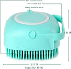 Pet Bath Brush Dog Baths Brush Shampoo Dispenser Soft Silicone Dog Bathing Brushes Dogs Shampoo Brushes Scrubbers for Cats and Dogs Shower Brush Grooming (Blue)