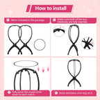 Portable Wig Stand Holder for Multiple Wigs, Black 2 Pack | Stable Tripod Design for Wig Styling, Drying, and Storage. Fits Multiple Wigs Securely