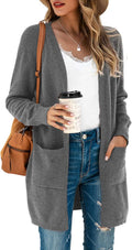 Women'S Kimono Cardigan Long Sleeve Open Front Casual Knit Sweaters Coat Oversized Soft Outwear with Pockets