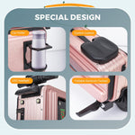 Electric Suitcase 20Inch Rideable Luggage Boardable Luggage Carry on Luggage with Night Light, Cup Holder (Pink)