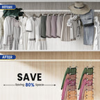 Skirt Pants Hangers with Clips Space Saving Hanging Closet Organizer 6 Tiers Hanger with 360° Swivel Hook, Finger-Safe Design- College Dorm Room Apartment Essentials 1-Pack