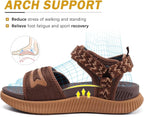 Womens Orthopedic Walking Sandals Ladies Recovery Sport Thick Athletic Cushion Outdoor Hiking Water Sandles Adjustable Strap Sandals with Comfortable Plantar Fasciitis Arch Support