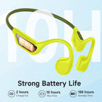 Bone Conduction Headphones Bluetooth 5.4, Open Ear Headphones with Mic, Wireless, 10H Playtime, IPX5 Waterproof Sports Headphones (Yellow)