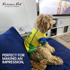 Team Brazil Dog Jersey - Breathable Mesh Puppy Football Jersey - Lightweight Stretch Sporty Dog Clothes - Summer Shirts for Large Dogs - Soccer Jersey for Dogs - Sportswear Pet Clothes