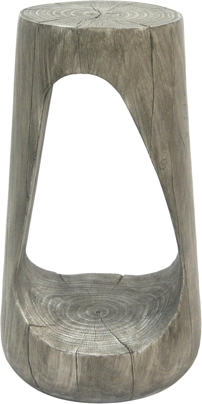 Hollow MGO Accent Side Table, Unique Modern End Table with Wide Pedestal & Tabletop, Small Drink Tables for Living Room, Bedroom Night Stand Bedside Table, No Assembly Required, Grey