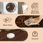 Faux Antelope Cheetah Print Rug, Leopard Rug 6.2X8.2 Faux Animal Print Skin Cheetah Area Rug for Bedroom Living Room Animal Fur Hide Rustic Dark Brown