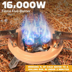 54,500 BTU Multi-Fuel Portable Camping Stove – 16,000W Collapsible Windproof Burner with Fuel Canister Adapter & Carrying Case for Outdoor Cooking, Backpacking & Emergency Use