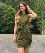 Summer Dresses for Women 2026 Casual Sleeveless Mini Dress | T Shirt Dress,Wrap,Solid,Bodycon,Ruched,Spring,Tie Waist Short Dress,Party,Night Out,Prom,Date,Homecoming,Summer Clothes