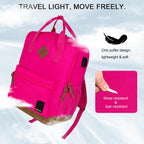 Small Carry on Travel Backpack with USB Charging Port, Lightweight Water Resistant Mini Carry-On Backpack for Men Women, Compact Personal Everyday Backpack,Rose