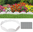 White Garden Edging Border,Garden Lawn Border with Anchoring Spikes,Lawn Edging Border for Lawn,Flower Garden Outdoor Patio Pathway,No Dig Flexible Lawn Edging (30)