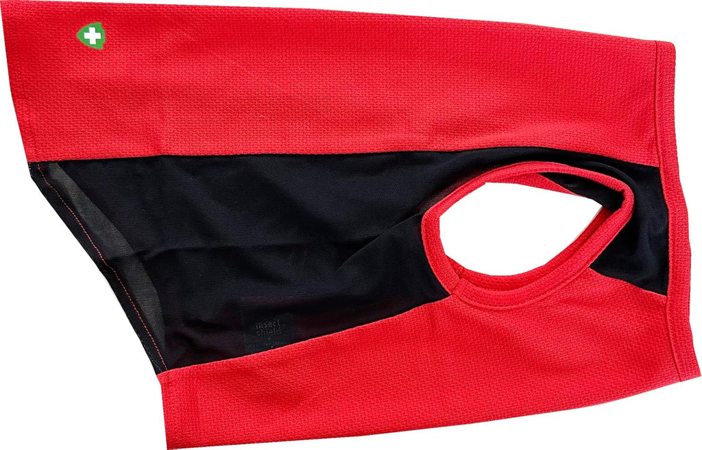 Pet Breathable Sleeveless Mesh Airflow Tank Top with Built in Bug and Tick Protection, Poppy, Small