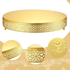 Cake Stand 16 Inch round Metal Cupcake Dessert Wedding Cake Stand Cookies Display Holder Fruit Serving Tray for Table Wedding Birthday Anniversary Party(Gold)