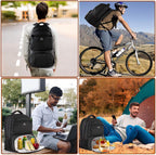 Lunch Backpack for Men, 17 Inch Work Backpack with Lunch Compartment | Laptop Compartment, Water Resistant, anti Theft, Insulated Cooler Backpack, Meal Prep Bag for College Travel Picnic, Black