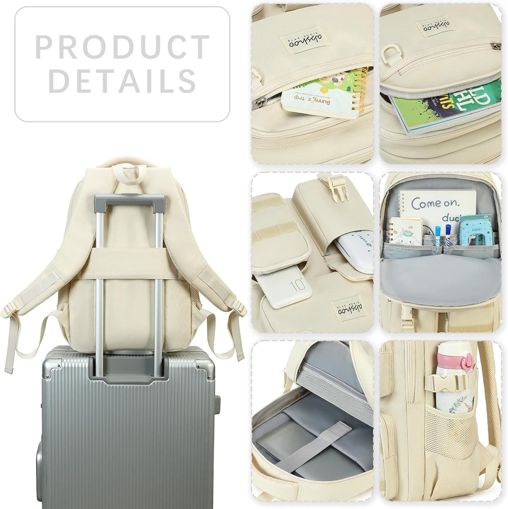 Large Heavy Duty Backpack for School College Bookbag Casual Multi Pocket Travel Backpacks