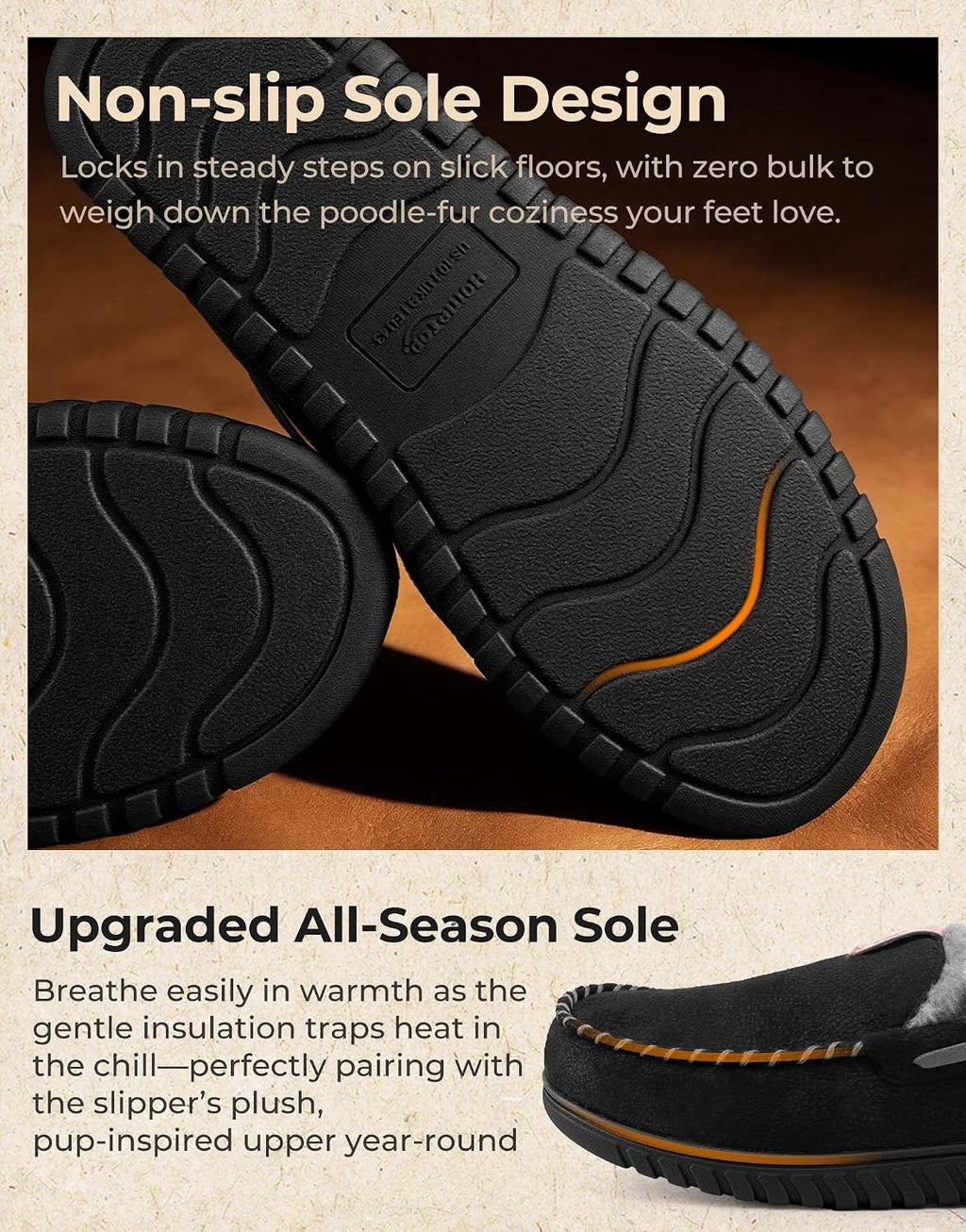 Men'S Suede Memory Foam Moccasin Slippers Warm Lining House Shoes | Gifts,Non-Slip,Breathable,Indoor and Outdoor,Lightweight,Supportive,Chic Bow Detail