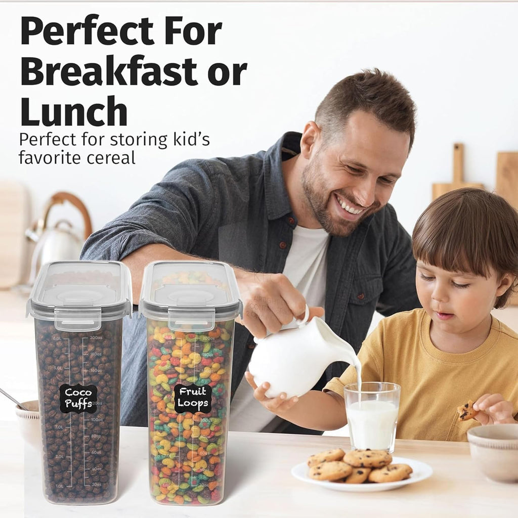 2 PC (9.5L | 321 Oz) Extra Large Bulk Food Storage Containers & 2 Pack (6.3L / 213OZ) EXTRA Large Airtight Cereal Storage Containers Bpa-Free Plastic Container for Flour, Sugar, Cereal & Pasta