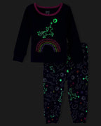 Baby-Girls and Toddler Long Sleeve Top and Pants Snug Fit 100% Cotton 2 Piece Pajama Set