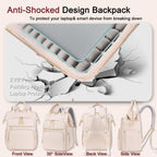 Lunch Backpack for Women,15.6 Inch Laptop Backpacks for Womens Back Pack, Travel Backpacks,Work Back Packs for Women (Beige)