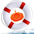 Pool Life Ring Buoy Life Preserver Ring with Lifesaving Rope Reflective Tape Yard Wall Decoration 10.6"/19.68"