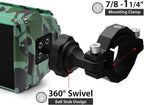 Motorcycle Bluetooth Speakers Waterproof with LED Light | Waterproof UTV Audio System with FM Radio, USB MP3 Player, AUX Input, and Compact Handlebar Mount Design.