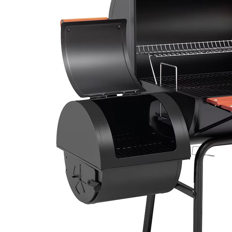 30-In W Black Barrel Charcoal Grill