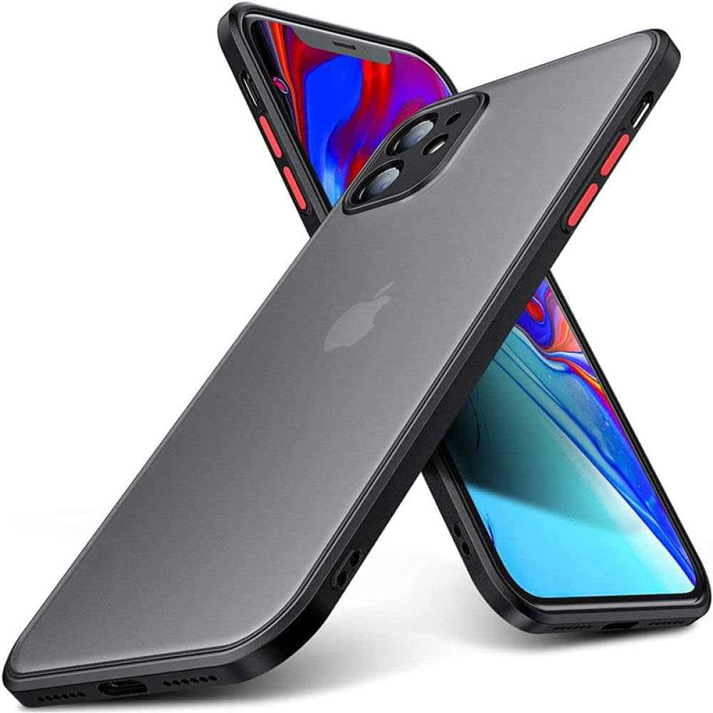 Shockproof Armor Matte Case for Iphone 13 12 11 Pro Max XR XS X 7 8 plus SE Mini Luxury Silicone Bumper Clear Hard PC Cover Capa,Red,For Iphone 6 6S