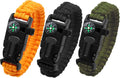 Survival Bracelet Set, 3 Pack with Compass and Whistle | 3 Paracord Bracelets with Compass, Whistle and Magnesium Fire Starter for Camping, Hiking and Emergency Kits