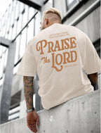 Christian Jesus Shirts for Men Religious Praise the Lord Bible Verse Shirt Oversized Graphic Tees Acid Wash Tshirt