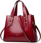 Women Crossbody Handbags Genuine Leather Satchel Handbags for Women Top-Handle Shoulder Tote Purses