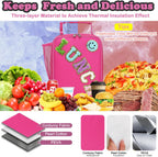 Lunch Box Insulated Soft Bag Mini Cooler Back to School Thermal Meal Tote Kit with Buckle and Mesh Side Pocket for Girls, Boys, Roseredwithletter