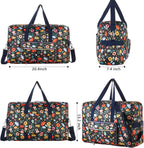Travel Foldable Waterproof Duffel Bag - Lightweight Carry on Luggage Tote Duffel Bag(Black Floral)