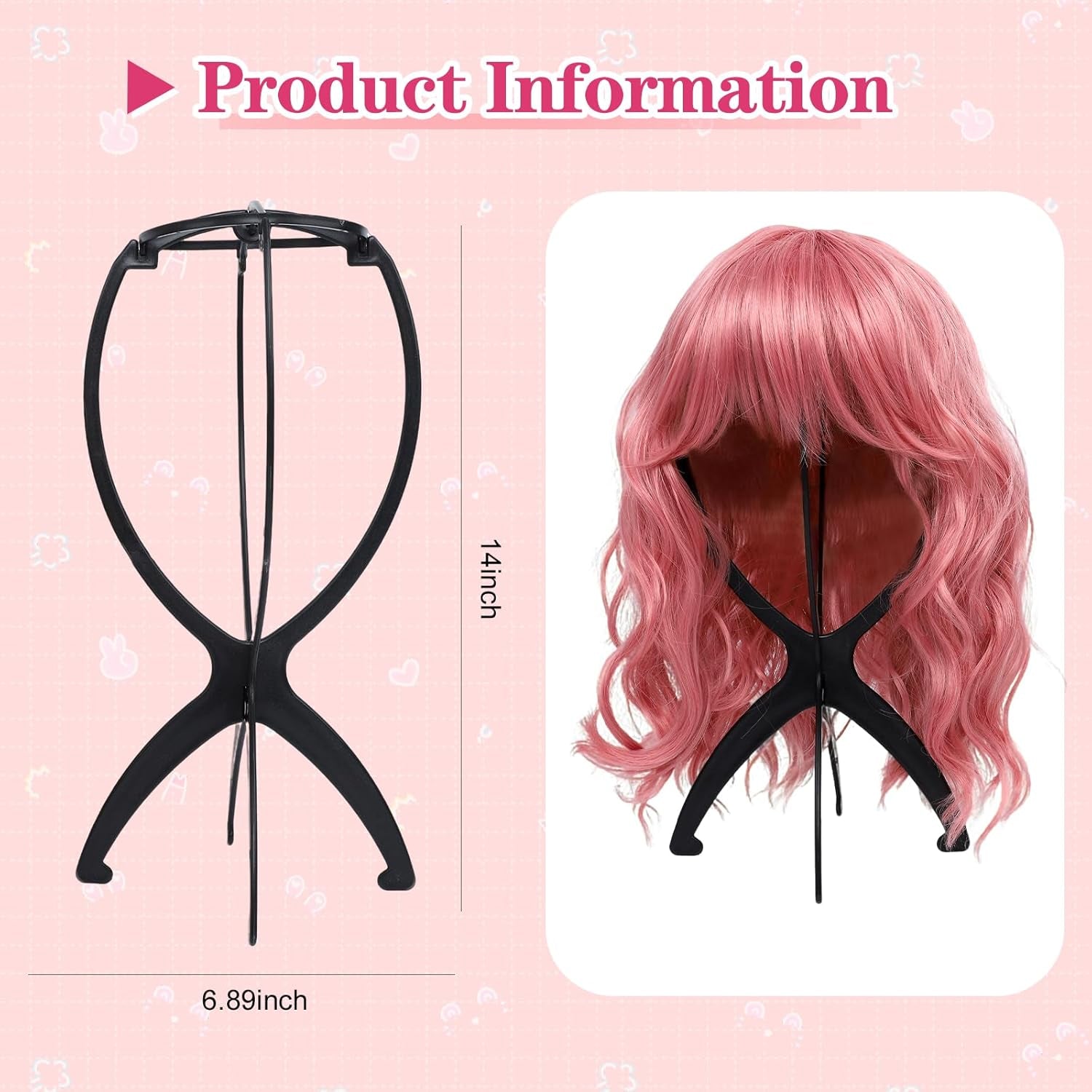 Portable Wig Stand Holder for Multiple Wigs, Black 2 Pack | Stable Tripod Design for Wig Styling, Drying, and Storage. Fits Multiple Wigs Securely